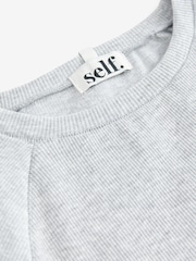 self. Grey Fitted Rib T-Shirt - Image 8 of 9