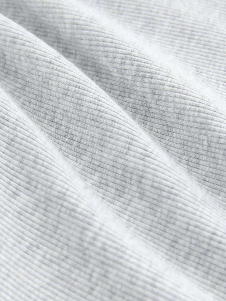 self. Grey Fitted Rib T-Shirt - Image 9 of 9