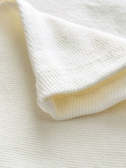 self. Ecru Cotton Rib Scoop Neck Vest - Image 6 of 8