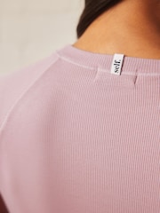 Violet mauve - self. Fitted Rib T-Shirt - Image 7 de 10
