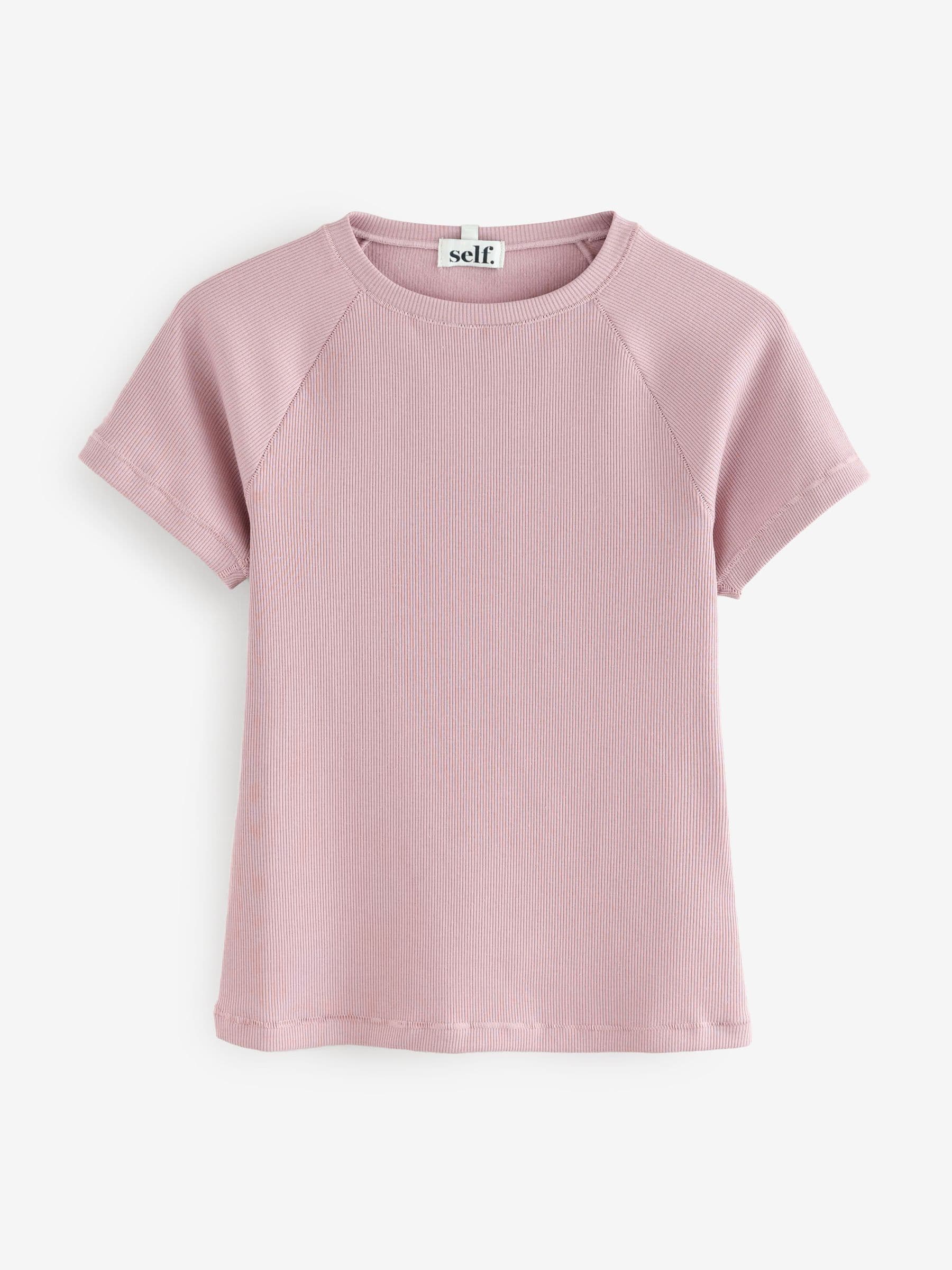 Buy self. Mauve Purple Fitted Rib T-Shirt from Next USA