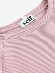 Violet mauve - self. Fitted Rib T-Shirt - Image 9 de 10