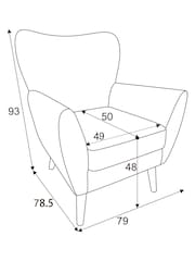 Soft Velvet Burnt Orange Wilson II Highback Armchair - Image 5 of 11