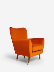 Soft Velvet Burnt Orange Wilson II Highback Armchair - Image 6 of 11