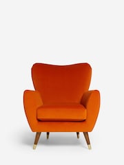 Soft Velvet Burnt Orange Wilson II Highback Armchair - Image 7 of 11