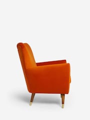 Soft Velvet Burnt Orange Wilson II Highback Armchair - Image 8 of 11