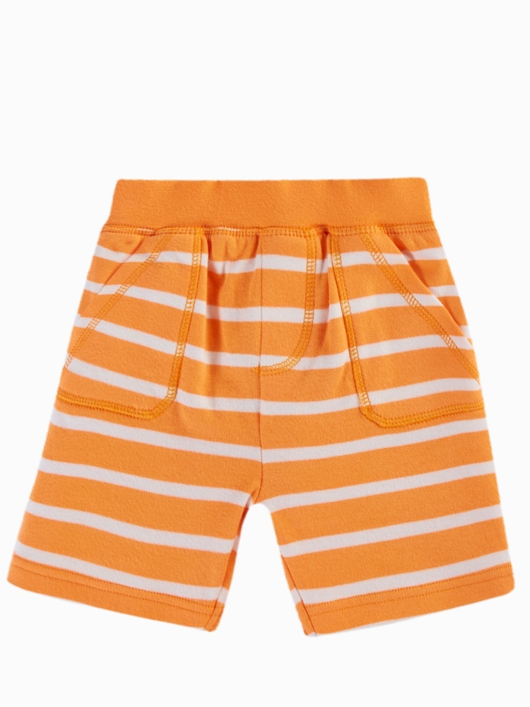 Frugi Unisex Orange Striped Shorts - Image 1 of 2