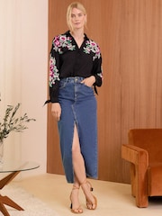 V&A | Love & Roses Broderie Lenjerie de pat Cu nasturi Camasa - Imaginea 3 din 4