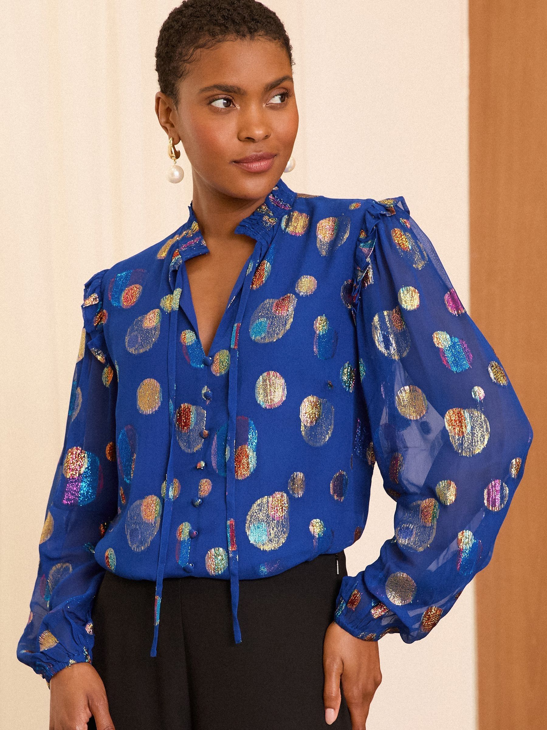 Sheer tie neck blouse clearance