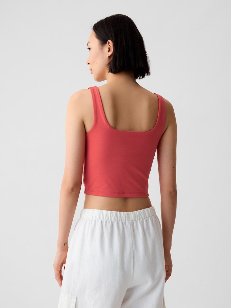 Gap Pink Compact Jersey Cropped Vest Top - Image 2 of 5