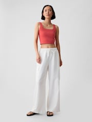 Gap Pink Compact Jersey Cropped Vest Top - Image 3 of 5