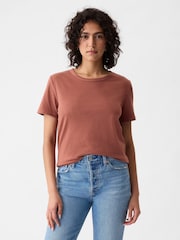 Gap Brown Organic Cotton Vintage Short Sleeve T-Shirt - Image 1 of 4