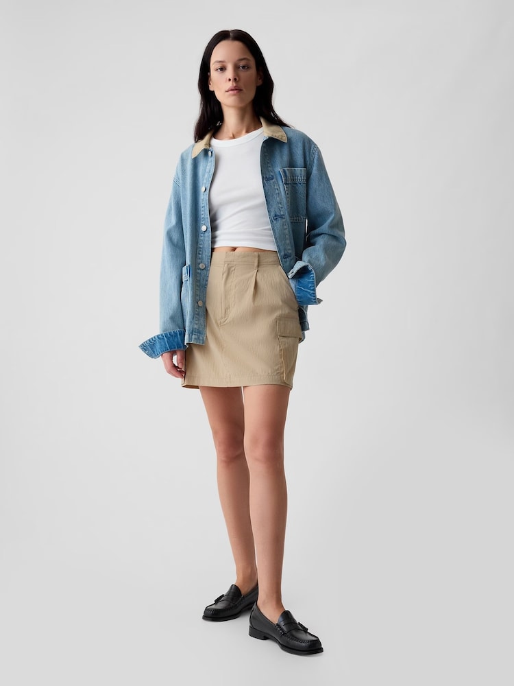 Gap Beige Utility Mini Skirt - Image 4 of 4