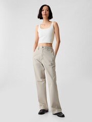 Gap White Built in Bra Cropped Vest Top - Image 3 of 4