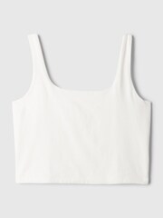 Gap White Built in Bra Cropped Vest Top - Image 4 of 4