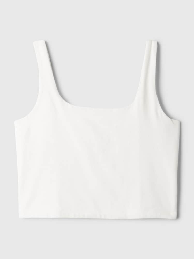 Gap White Built in Bra Cropped Vest Top - Image 4 of 4