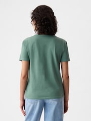 Gap Green Crew Neck Vintage 100% Organic Cotton Short Sleeve T-Shirt - Image 2 of 3