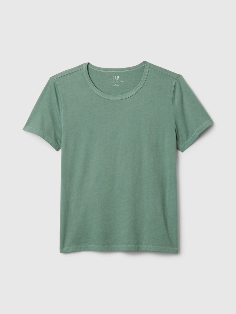 Gap Green Crew Neck Vintage 100% Organic Cotton Short Sleeve T-Shirt - Image 3 of 3