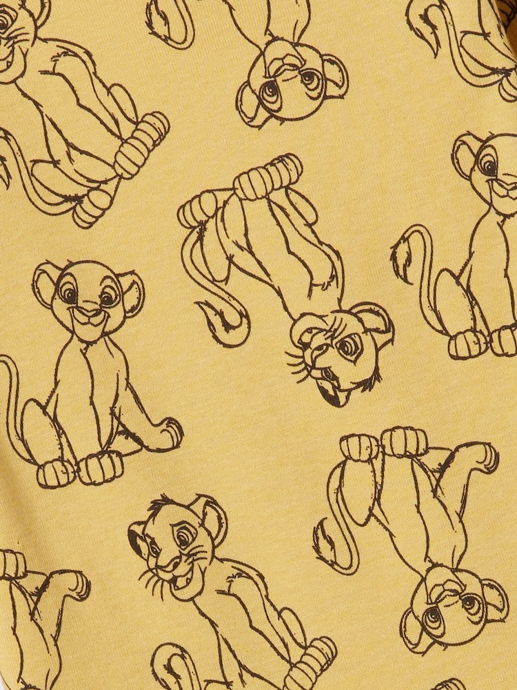 Gap Yellow Simba Disney Lion King Cotton Long Sleeve Pyjamas (6mths-5yrs) - Image 4 of 4