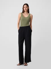 Gap Khaki Green Soft Ribbed Sleeveless Vest Top - Image 3 of 5