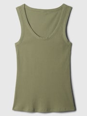 Gap Khaki Green Soft Ribbed Sleeveless Vest Top - Image 5 of 5