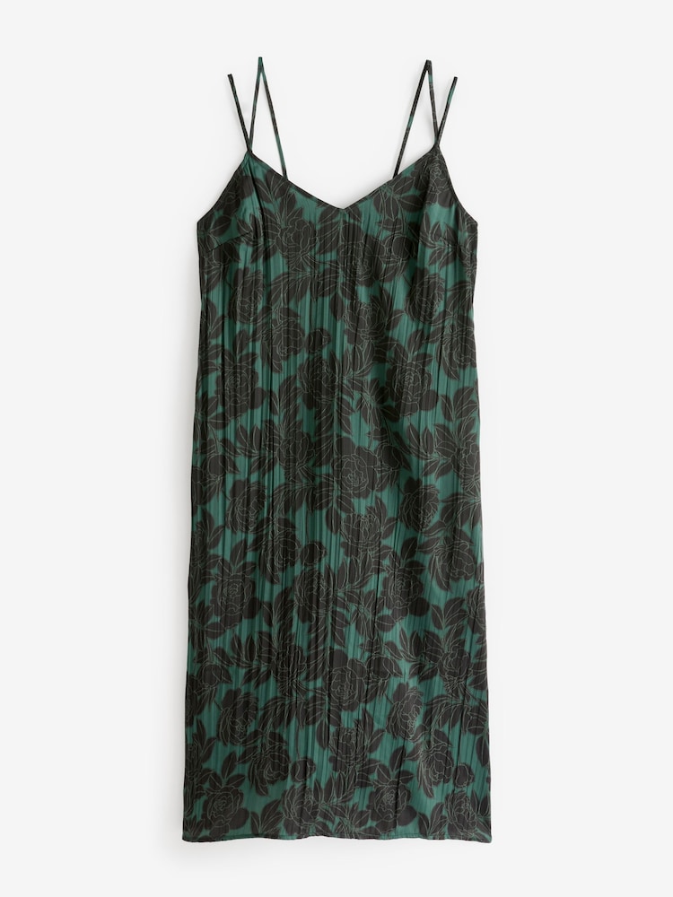 Gap Green Crinkle Sleeveless V Neck Dress - Image 1 of 4