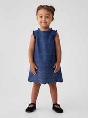 Gap Blue DÔEN Eyelet Denim Dress (6-12 months) - Image 1 of 4