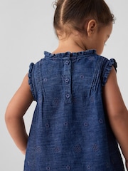 Gap Blue DÔEN Eyelet Denim Dress (6-12 months) - Image 3 of 4