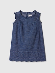 Gap Blue DÔEN Eyelet Denim Dress (6-12 months) - Image 4 of 4
