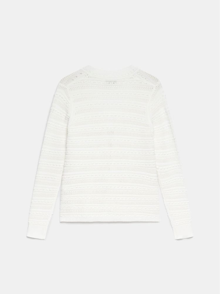 Mint Velvet White 100% Cotton Crochet Cardigan - Image 5 of 5