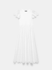 Mint Velvet White Broderie Midi Dress - Image 3 of 4