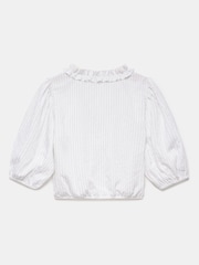 Mint Velvet White Striped Ruffle Top - Image 8 of 9