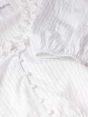 Mint Velvet White Striped Ruffle Top - Image 9 of 9