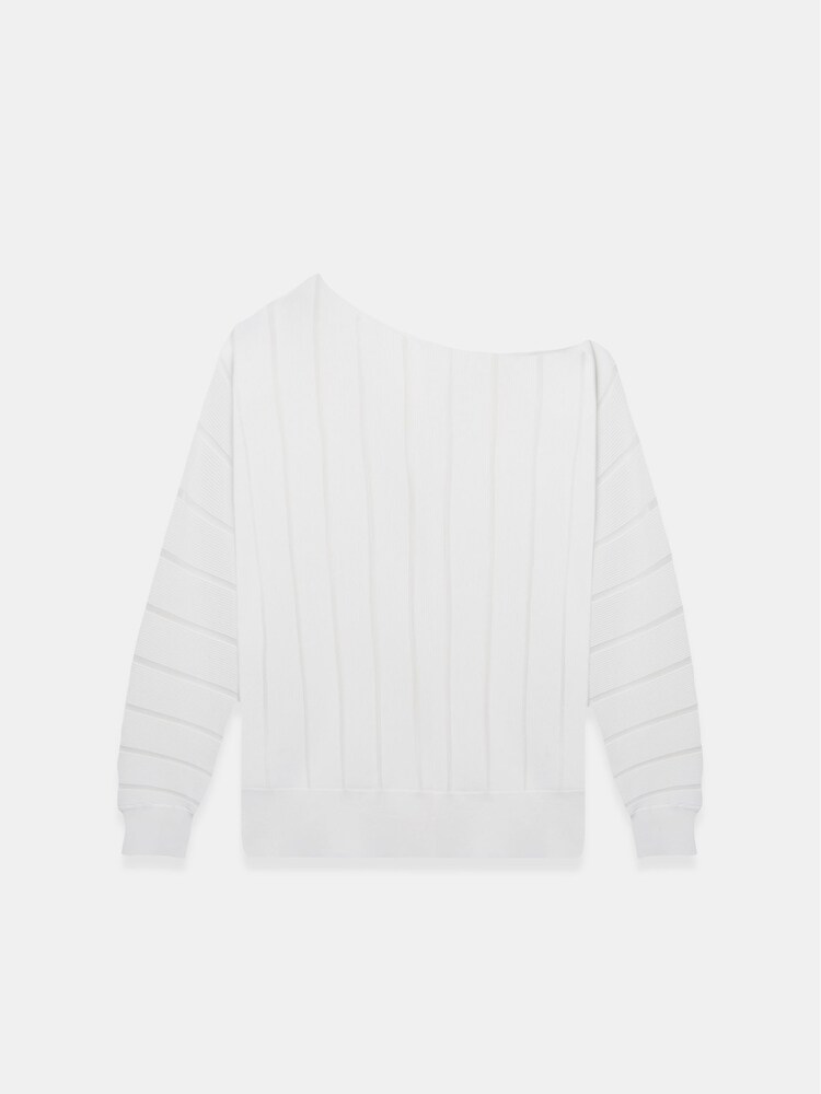 Mint Velvet White Stripe Batwing Jumper - Image 4 of 4