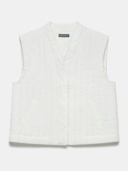 Mint Velvet White Cotton Quilted 100% Cotton Gilet - Image 3 of 4