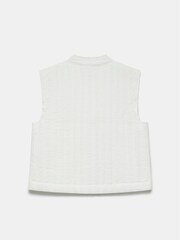 Mint Velvet White Cotton Quilted 100% Cotton Gilet - Image 4 of 4