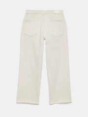 Mint Velvet Cream Beige Cropped Wide Jeans - Image 4 of 4