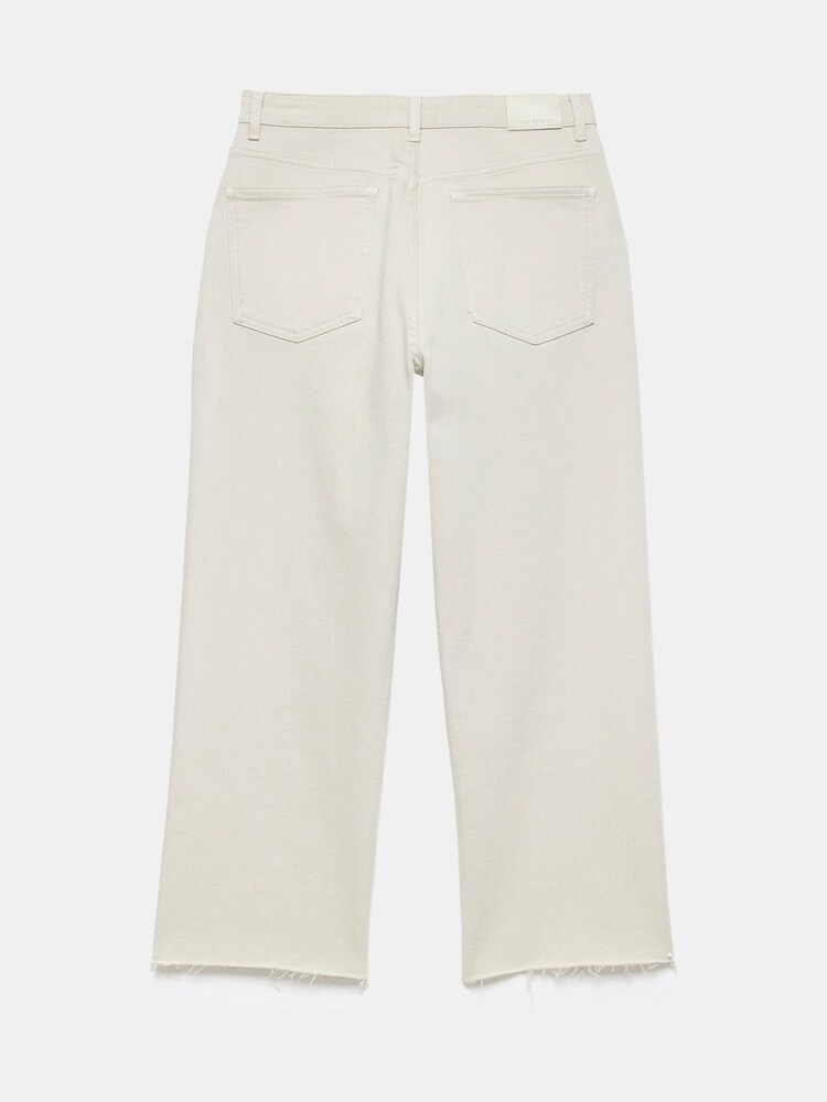 Mint Velvet Cream Beige Cropped Wide Jeans - Image 4 of 4