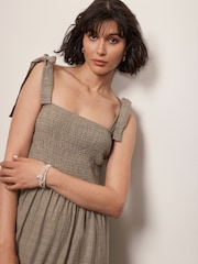 Mint Velvet Brown Textured Tie Maxi Dress - Image 2 of 4