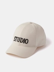 Mint Velvet Cream 100% Cotton Studio Logo Cap - Image 1 of 4