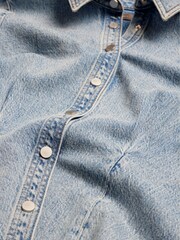 Mint Velvet Blue 100% Cotton Denim Fitted Shirt - Image 9 of 9
