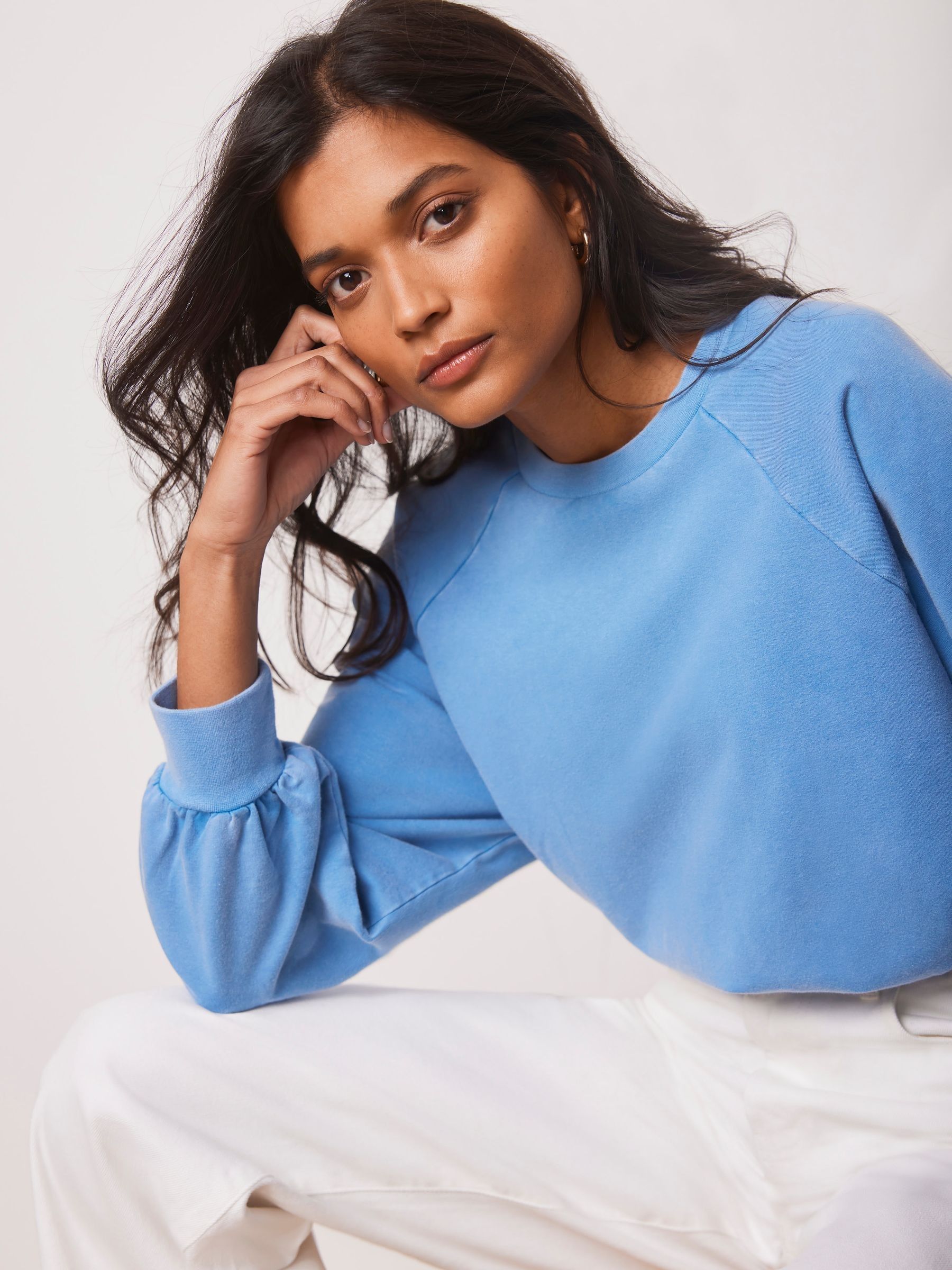 Washed blue sweatshirt outlet