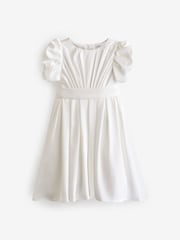 Angel & Rocket Cream Portia Pleated Bodice Bow Dress - Image 4 of 4
