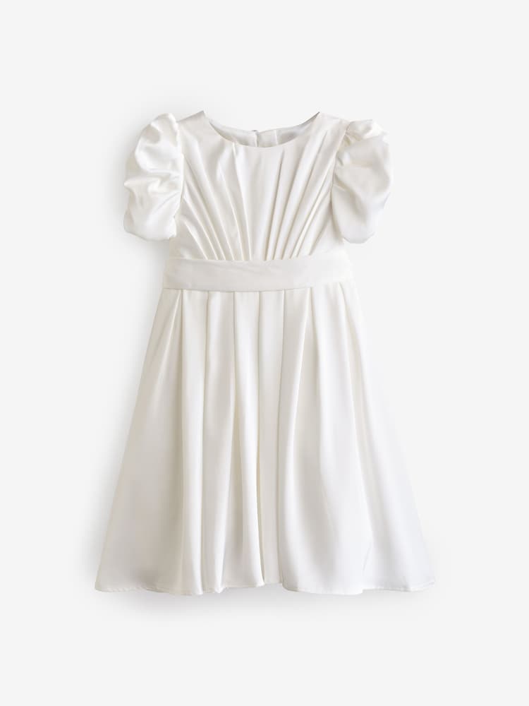 Angel & Rocket Cream Portia Pleated Bodice Bow Dress - Image 4 of 4