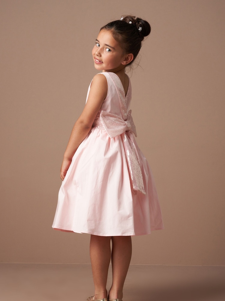 Angel & Rocket Pink Sequin Bow Claudia Dress - Image 4 of 7