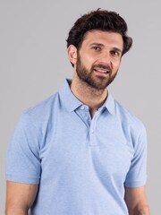 Lakeland Clothing Blue Hudson Cotton Blend Short Sleeve Polo Shirt - Image 3 of 6
