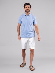 Lakeland Clothing Blue Hudson Cotton Blend Short Sleeve Polo Shirt - Image 6 of 6