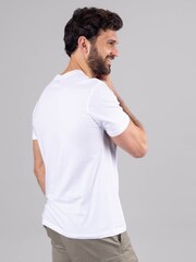 Lakeland Clothing Logan Cotton Blend Short Sleeve White T-Shirt - Image 3 of 4