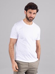 Lakeland Clothing Logan Cotton Blend Short Sleeve White T-Shirt - Image 4 of 4