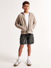 Abercrombie & Fitch Loose Fit Denim Black Cargo Shorts - Image 4 of 7
